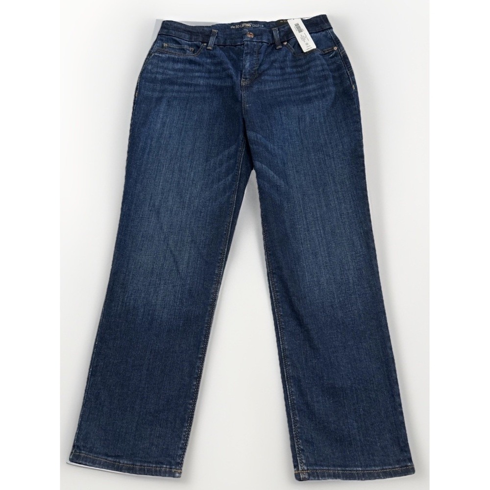 NWT Chicos The So Lifting Crop Cropped Jeans Sz 4 Chicos 0‎ Dark Wash New $89 - Picture 2 of 8